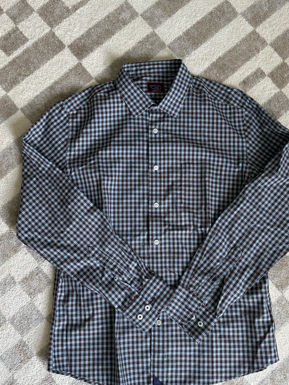 UNTUCKit Black and Blue Gingham Long-Sleeve Button-Down Shirt
